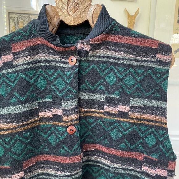 Vintage Outback Trading Company Ltd Southwest Blanket Print Button Front Vest Co - Picture 3 of 7